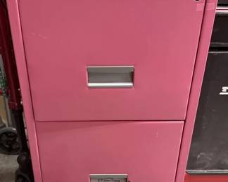 Pink Two Drawer Filing Cabinet