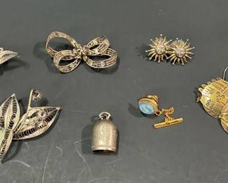 Sterling Filigree Pin And More Miscellaneous Jewelry