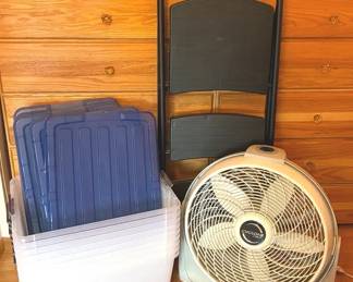 45qt Storage Bins Step Ladder And Lasko Fan