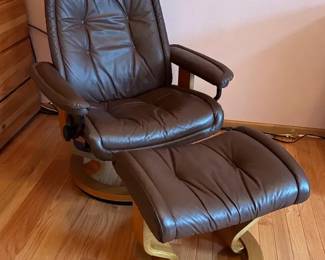 JK Ekornes StressLess Recliner And Footstool