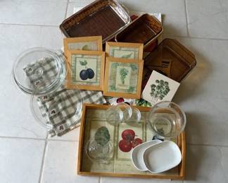 Kitchen Harvest Charm  Fruit Ceramic Tiles Serving Tray  More