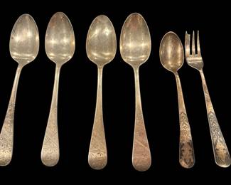 Sterling Silver Spoons And Fork