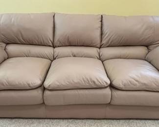 Taupe Leather Sofa