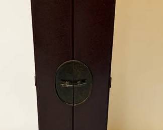 Asian Inspired Slim Cabinet with Shelves