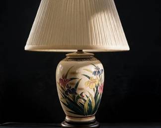 Vintage Arum Lily Porcelain Lamp