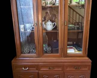 Vintage Chinese Rosewood Ming Style China Cabinet