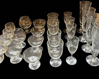 Etched Glass Barware  Bamboo And Wheat Design
