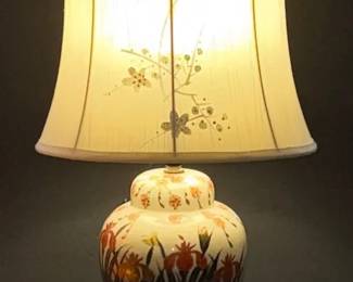 Vintage Kutani Porcelain Ginger Jar Lamp