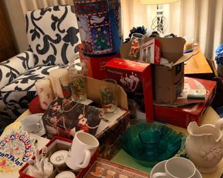 christmas and vintage dishes