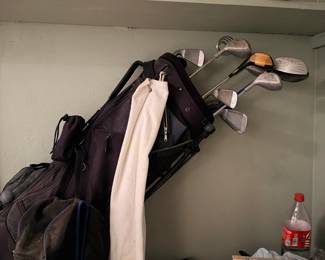 golf clubs, women's with sz 9 shoes