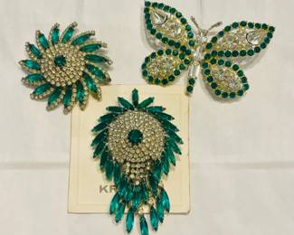 Vintage signed rhinestones