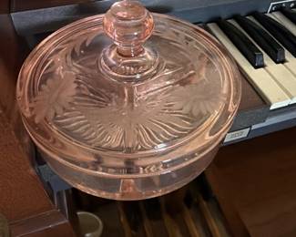 Pink depression glass