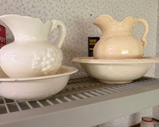 Vintage ceramic pitcher and basin sets