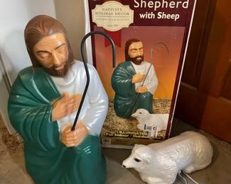 Illuminated Shepherd With Sheep
