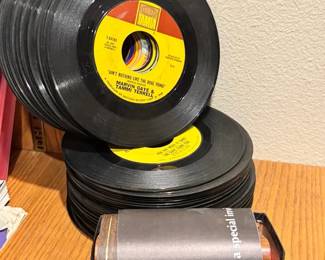 Mixed 45s With Record Cleaning Tool