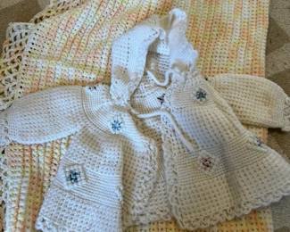 Handmade Knitted Blanket Baby Girl Sweater