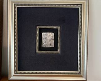 3D Framed Art Piece With Embossed Metal By Sami Zilka Depicting Jerusalem Street