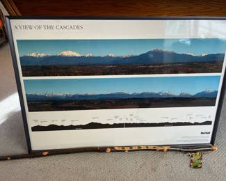A View Of The Cascades Framed Print Leaf Stick
