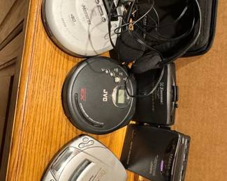 Vintage Walkman Cassette Players CD Players With Headphones CD Case Empty
