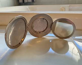 Vintage French Makeup Compact With Mirror