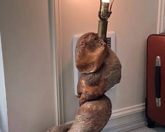 Live Edge Wood Sculpture Table Lamp