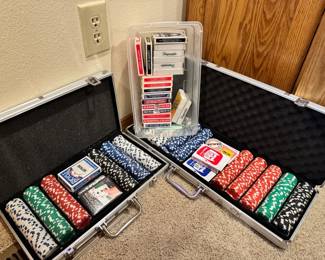 Two Poker Chip Sets In Cases