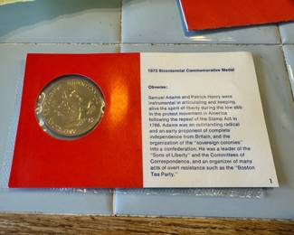 Samuel Adams Patrick Henry 1973 Bicentennial Medal