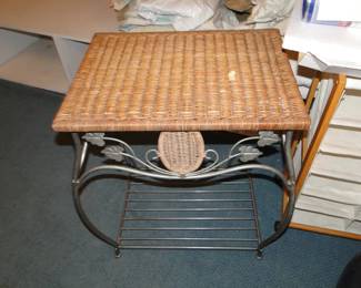 Wicker and iron table