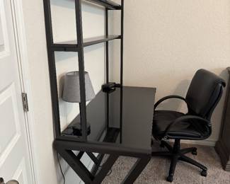 Metal & Glass Desk & Chair $95