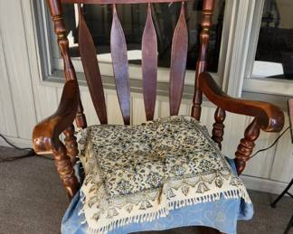 Colonial revival type rocker. Dimensions : 28 w x 18 d x  46 h. Asking $120. Will entertain offers