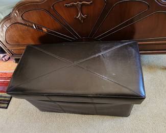 faux foot of the bed box / ottoman.  dimensions : 31 w x 16 d x  17 h.  Asking  $ 50 will entertain offers