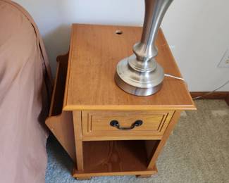Nightstand with magazine rack. 16 w x  19 d x 23 h. Magazine rack adds  4in.   Asking $30.  Will entertain offers