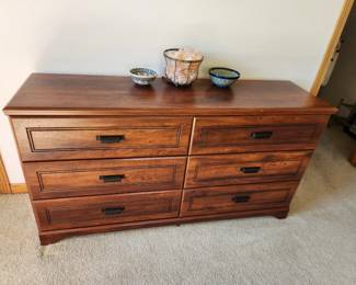 Low boy 6 drawer dresser. 57 w x 16 d x 30 h. Asking $160. will entertain offers.