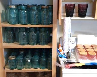 blue canning jars, Ball jars