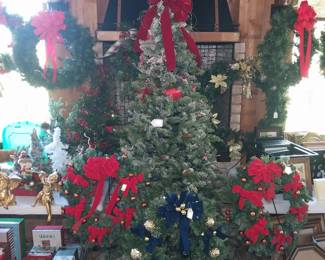 Christmas trees, wreathes
