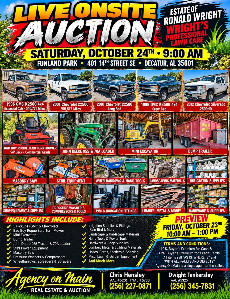 Live Onsite Estate Auction Flyer