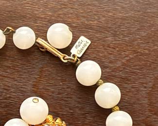 Vintage Hattie Carnegie milk glass jewelry set