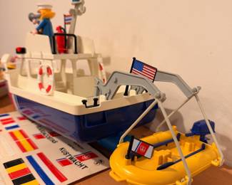 1980’s Playmobil Coast Guard Boat set and Speed Boat set. This will all be sold as one set