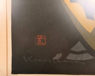 Original Kaoru Kawano “The Big Owl” woodcut