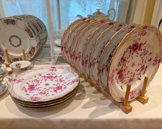 Set of 12 Meissen ‘Indian Flowers’ porcelain dinner plates