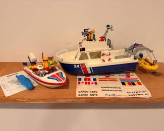 1980’s Playmobil Coast Guard Boat set and Speed Boat set. This will all be sold as one set