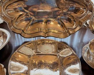 Large selection of antique and vintage sterling silver serving pieces