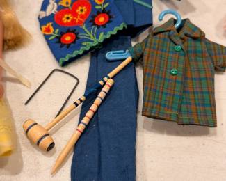 Vintage early 1960’s Skipper doll with outfits. The outfits will sold separately from the Sipper doll other than the Flower Girl outfit she is wearing
