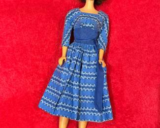 Vintage Midge doll with dark rooted hair in the Barbie ‘Let’s Dance’ blue dress