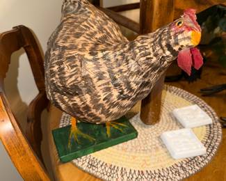 papier mache chickens...there are 4 in the sale
