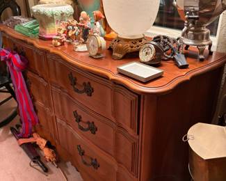 We have this dresser, but not the things on it.