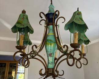 Painted metal chandelier