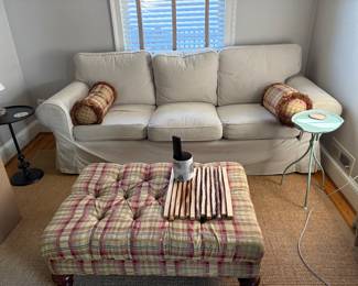 Sofa,, upholstered ottoman