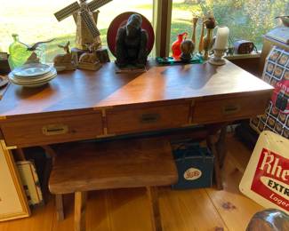campaign style desk & dresser