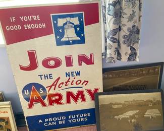 large metal army sign